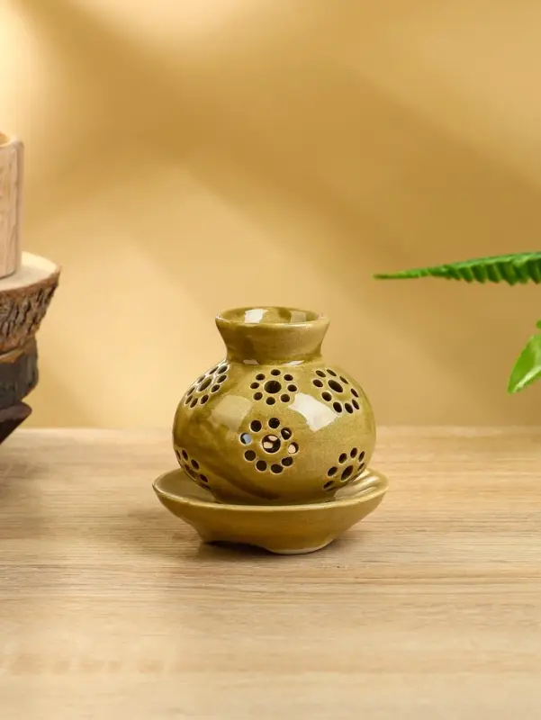 Аромалампа «Кувшин», 9×9×9 см, керамика, бежевая