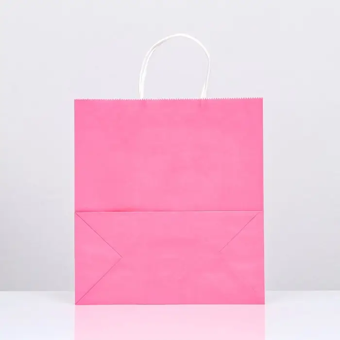 Пакет крафт «Радуга», розовый, 25×12×27 см, 80 г/м², 1 шт.