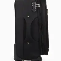 Чемодан на колёсах TEXTURA, кодовый замок, текстильный, с увеличением, 36&times;25&times;58 см, 20", чёрный