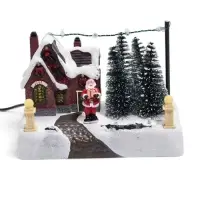Фигура с подсветкой &laquo;Дед Мороз у домика&raquo; 17.5&times;10&times;12 см