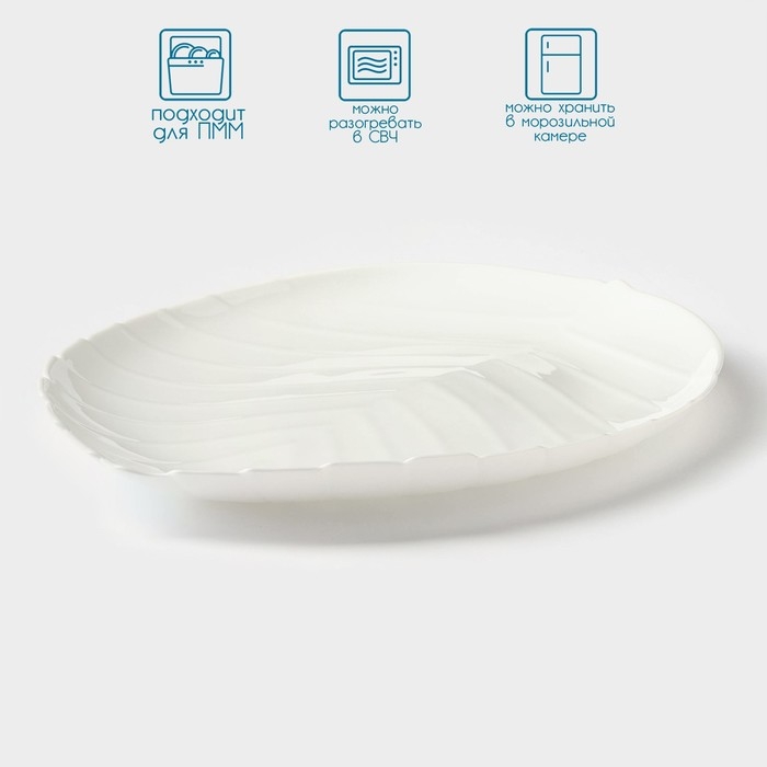 Блюдо сервировочное Avvir «Лист», 29×21,5×2 см, стеклокерамика, цвет белый Блюдо сервировочное Avvir «Лист», 29×21,5×2 см, стеклокерамика, цвет белый