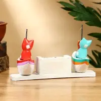 Календарь настольный «Котики рыбаки», 19×10×10 см, дерево