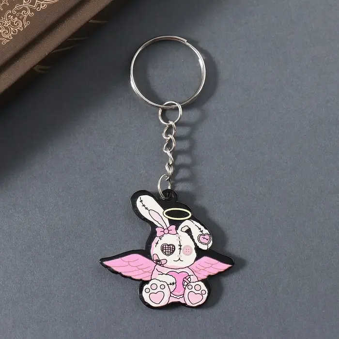 Брелок акрил двусторонний "Зомби-зайка" 3,6х4,2х0,2 см