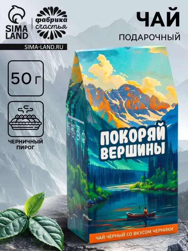 Чай черный &laquo;Покоряй вершины&raquo;, со вкусом черничный пирог, 50 г