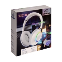 Наушники AKZ K53, беспроводные, полноразмерные, микрофон, подсветка RGB, чёрные