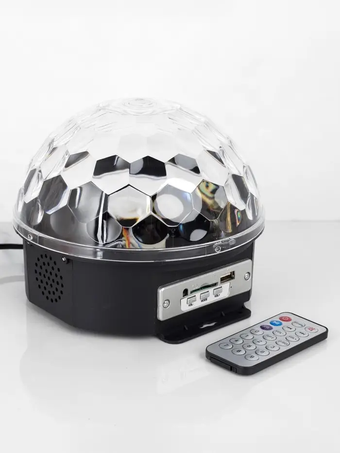 Ночник проектор &laquo;Хрустальный диско-шар&raquo; 17.5 см, динамик, свечение RGB, 220 В