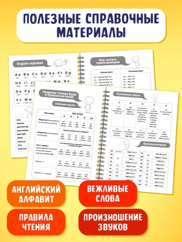 Словарь для записи английских слов English notebook, 52 страницы.