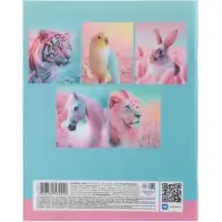 Тетрадь 96л кл Hatber "Pastel Animals", пласт обл с печатью, 60-65г/м&sup2; 5В МИКС