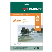 Фотобумага LOMOND двусторонняя матовая 200г A4 50л 0102033