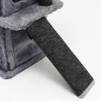 Домик для кошек с когтеточкой, 33&times;40&times;103 см, квадратный, ковролин, серый