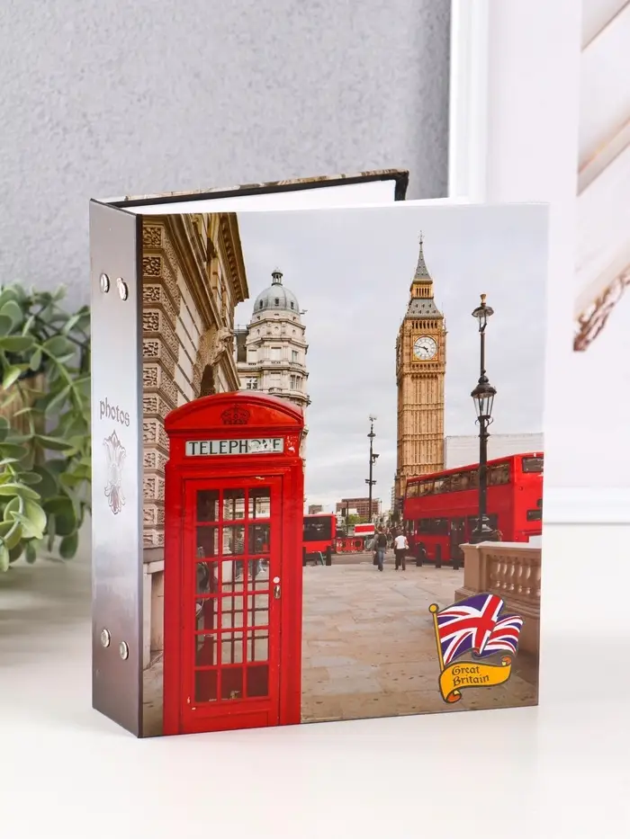 Фотоальбом 200 фото 10X15см,"Лондон. Телефонная будка",ПП карм.