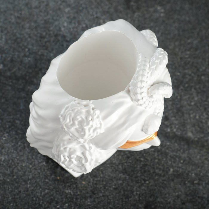 Кашпо - органайзер Кашпо - органайзер "Горгона Медуза" белая с золотом, 13х15х11см