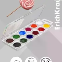 Акварельные краски 12 цветов ErichKrause Prima Cat, европодвес