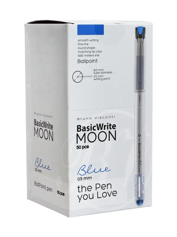 Ручка шариковая BrunoVisconti BasicWrite.Moon, 0.5мм, стерж/син Ручка шариковая BrunoVisconti BasicWrite.Moon, 0.5мм, стерж/син