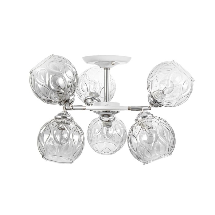 Люстра "Фернанда" 6хЕ27 40Вт бело-хромовый 65х44х26 см BayerLux