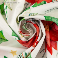 Скатерть "Этель" Christmas red flowers 149х180 см с ГМВО, 100% хл