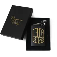 Фляжка BIG BOSS, нержавеющая сталь, 240 мл, с воронкой