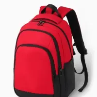 Рюкзак, 27*14*38,5 см, 2 отд 3н/карм, Комби, Водонепрон. дно, красный/черн