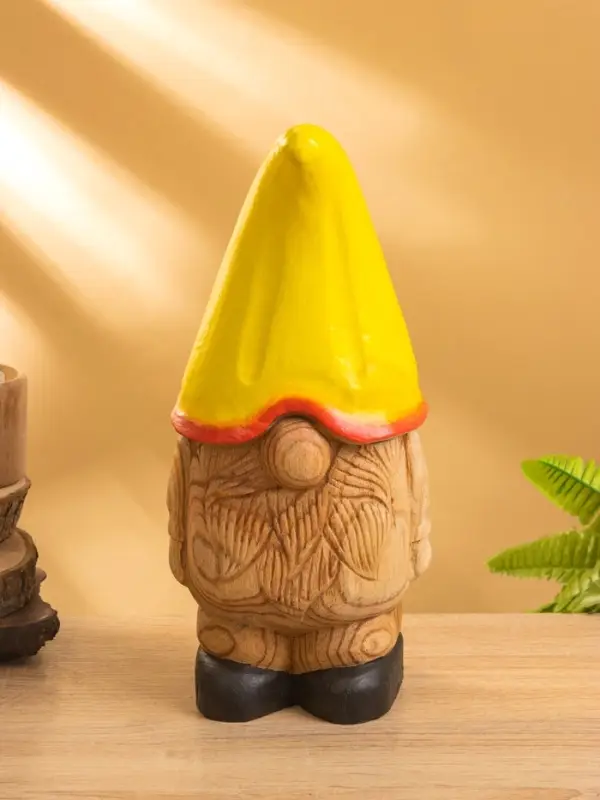Сувенир  Сувенир "Гномик в жёлтой шляпе" дерево Джампинис 15х15х30 см