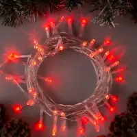 Гирлянда &laquo;Нить&raquo; 5 м, IP20, прозрачная нить, 50 LED, 8 режимов, 220 В, свечение красное