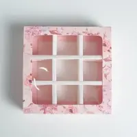 Коробка для конфет, кондитерская упаковка, 9 ячеек, Beautiful 14.5 х 14.5 х 3.5 см