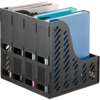 Лоток вертикальный Attache 4отделения сборный черный