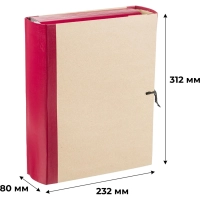Папка архивная 80мм крафт/бумвинил 4 завязки, бордовая