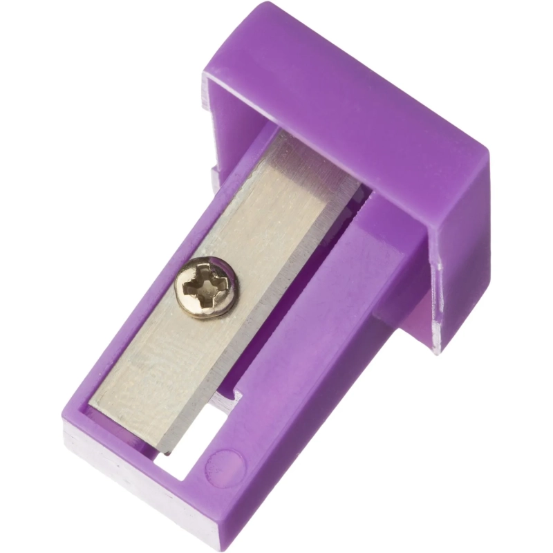 Точилка на 1 отв, прямоугольн.,c прозр.контейнером, ассорти