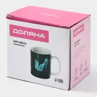 Кружка - хамелеон Доляна &laquo;Таинственная лиса&raquo;, 350 мл, керамика, небольшие дефекты
