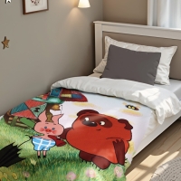 Плед Винни Пух: Посторонним В, 100х150 см, флис 160г/м2, 100% п/э
