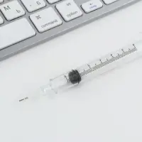 Ручка прикол шариковая синяя паста, шприц &laquo;Укол от всех проблем&raquo;, на подложке