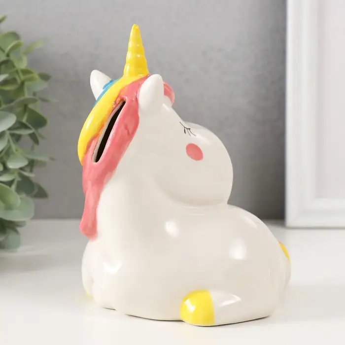 Копилка для денег &laquo;Единорожка спит сидя&raquo;, керамика, 12&times;9.5&times;16 см