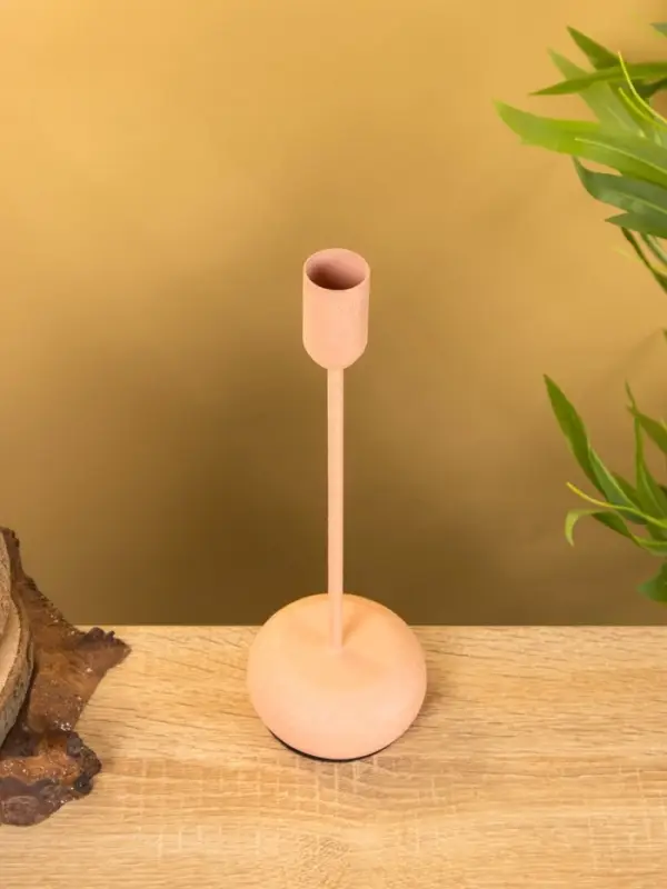 Подсвечник на 1 свечу текстурный  Подсвечник на 1 свечу текстурный "Пудровый" 8х8х25,5 см