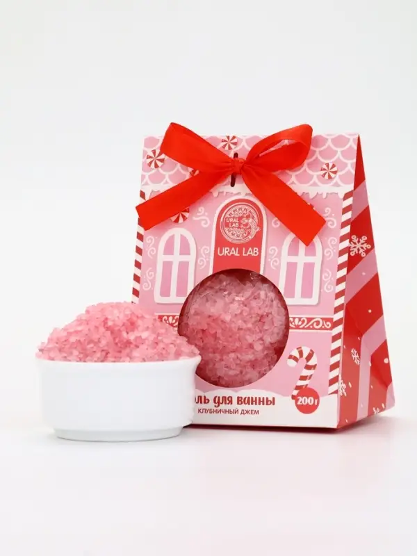 Соль для ванны, 200 г, аромат клубничный джем, URAL LAB