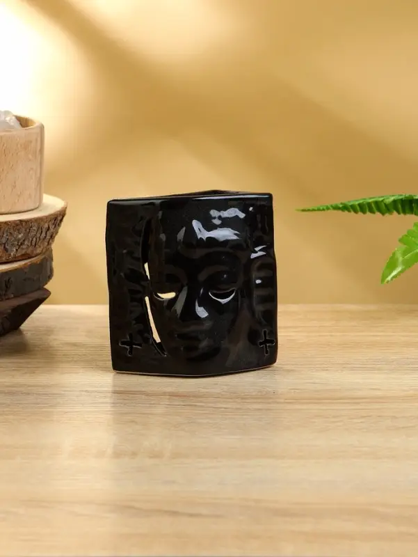 Аромалампа «Маска», 11×9×6 см, керамика, тёмно-коричневая