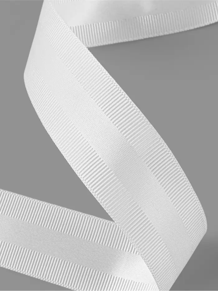 Лента декоративная, репсовая, атласная, 25 мм, 18&plusmn;1 м, белая №001
