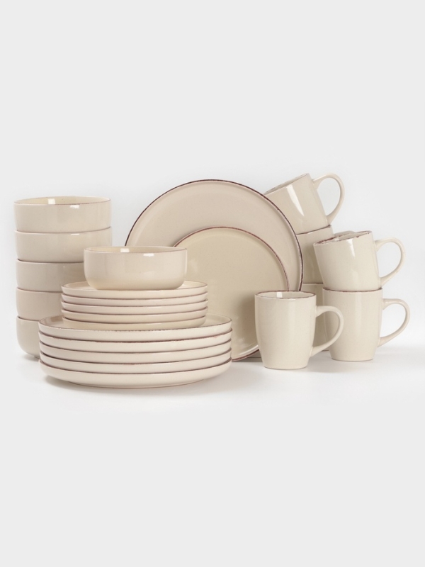 Набор посуды Доляна Набор посуды Доляна "Альпийский крем" 24: Кружка, тарелки (20,27см), салатник, цвет белый 1079246