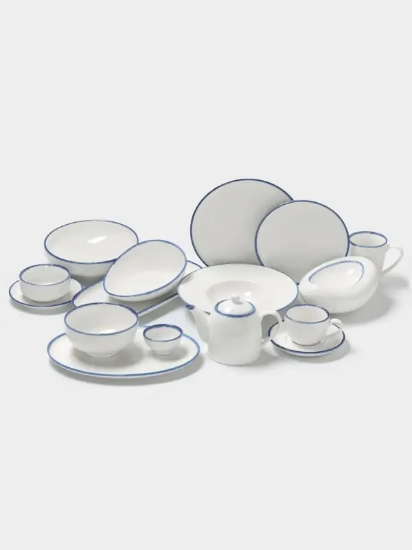 Блюдо сервировочное Magistro Blue Lagoon, 30.5&times;22.7&times;2.3 см, фарфор, белое