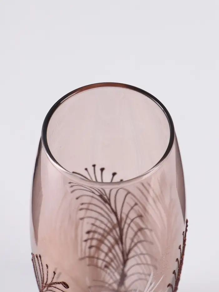 Ваза &laquo;Креман&raquo; овал, шоколад, h=26 см, стекло, светло-коричневая