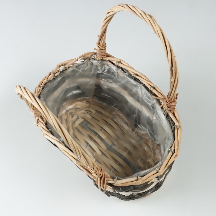 Набор корзин, 28 х 16 х 10/13/25 см, 25 х 12 х 9/11/22 см, 2 шт, серые, ива