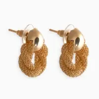 Серьги металл &laquo;Круги переплетение&raquo;, цвет золото