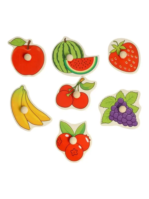 Рамка - вкладыш Лесная мастерская &laquo;Подбери картинку. Ягоды - фрукты&raquo;, 7 деталей