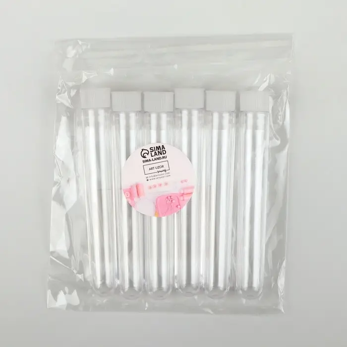 Игольница, 8&times;1&times;1 см, набор 6 шт., прозрачная