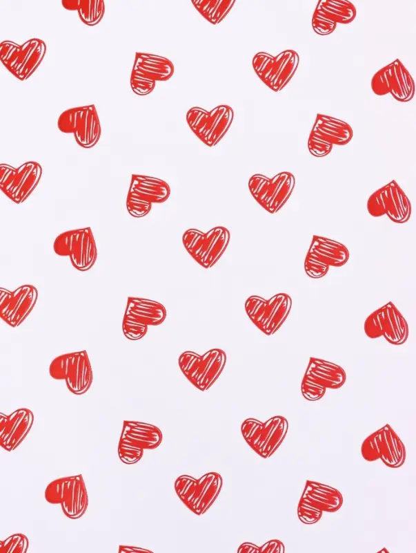 Бумага упаковочная &laquo;Сердечки&raquo;, крафт белый, 0.68&times;10&plusmn;5% м, 50 г