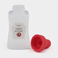 Бутылки для соуса &laquo;Мини&raquo;, набор 2 шт., 24 мл, 7.3&times;3&times;2.2 см, пластик, прозрачные, наклейка МИКС