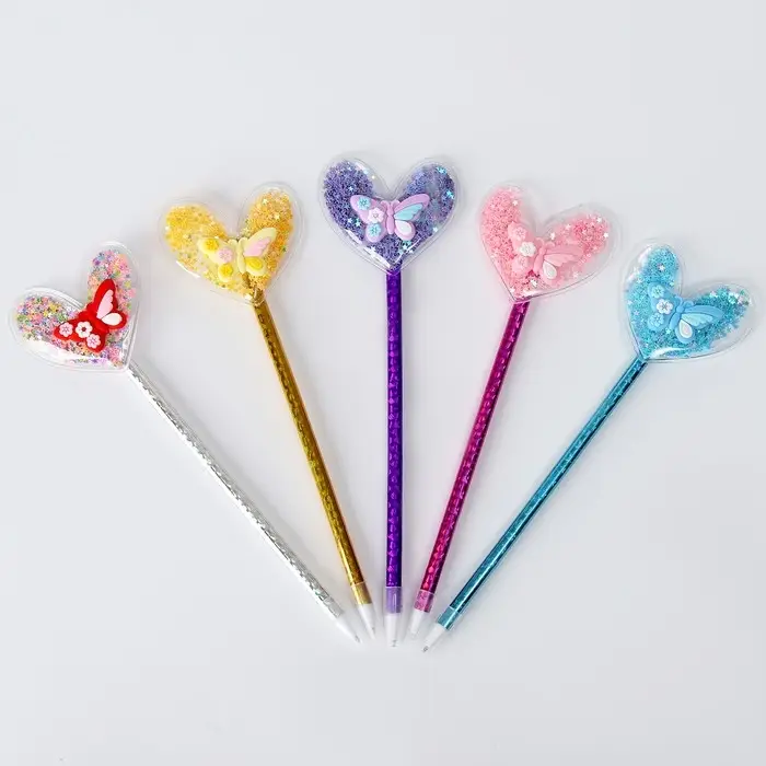 Ручка «Сердце с бабочкой», синие чернила, МИКС Ручка «Сердце с бабочкой», синие чернила, МИКС