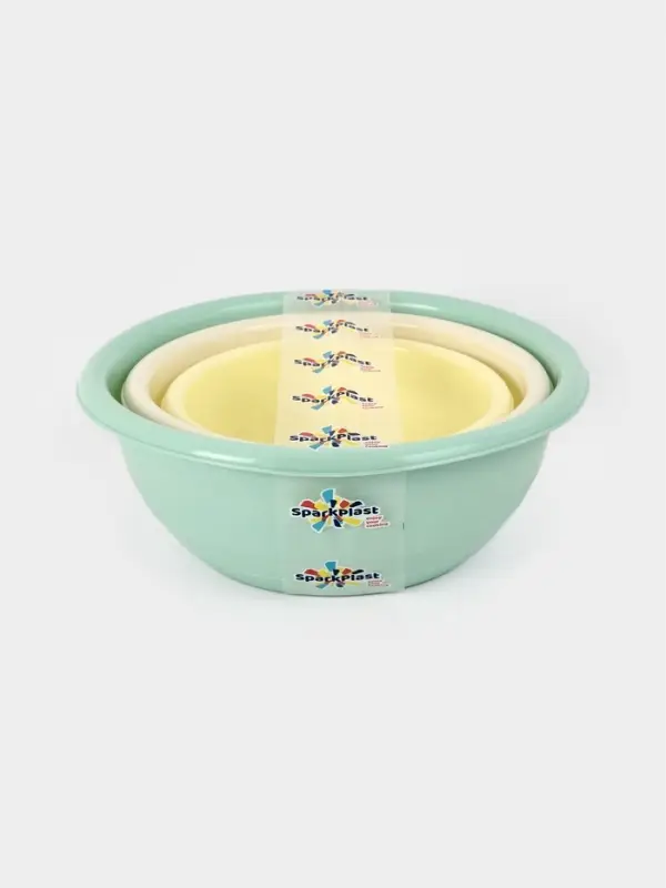 Набор мисок SparkPlast, 3 шт.: 1.2 л; 2.1 л; 3.2 л, пластик, МИКС