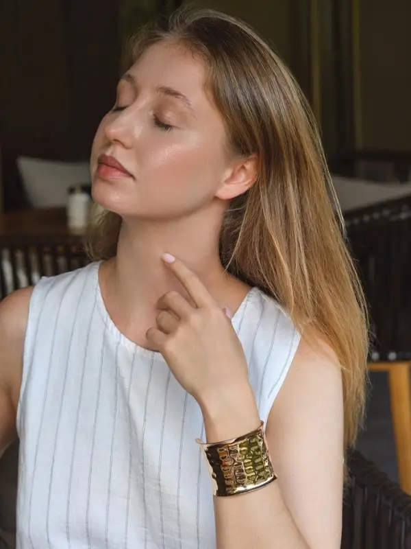 Браслет манжета &laquo;Панцирь&raquo;, d=6.5 см, металл, цвет золото