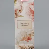 Пакет ламинированный под бутылку &laquo;Счастливых моментов&raquo;,13&times;36&times;10 см