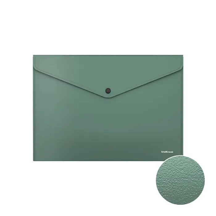 Папка-конверт на кнопке А4, 140 мкм, ErichKrause Fizzy Classic, полупрозрачная, МИКС